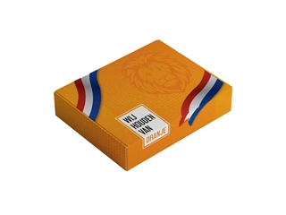 Een Borrelbox Oranje: 335x284x95mm koop je bij H.A. DE KORT&#39;S TRADING B.V.